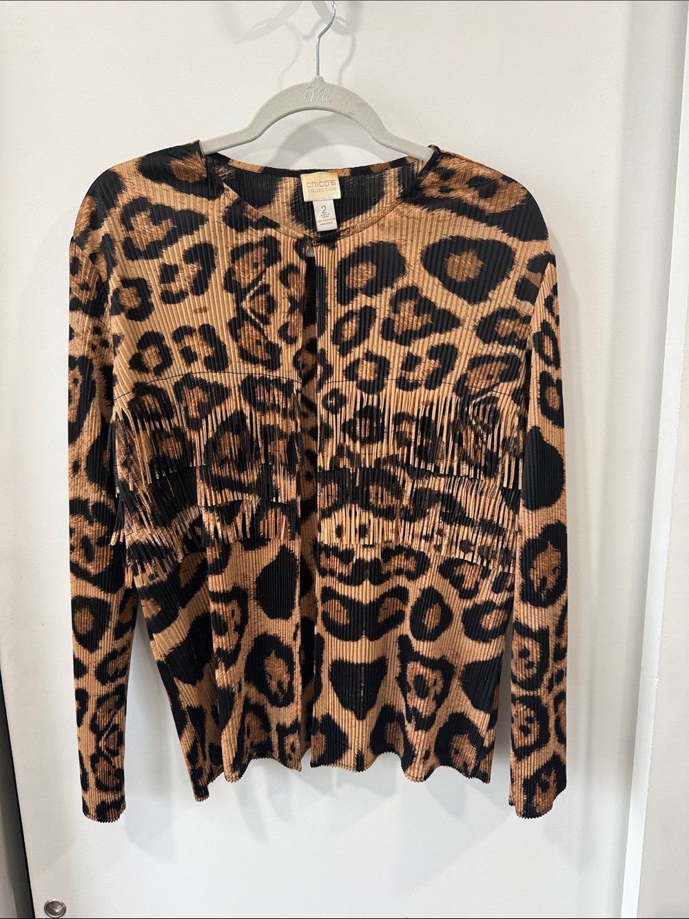 Chico's Leopard-Print Button Down Top - Tan & Black